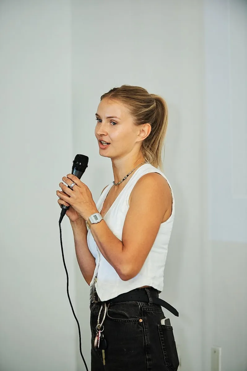 Corinne presenting at the OpenClaw LA meetup